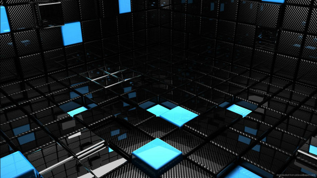 Blue squares black wall blue free wallpaper - medium preview image