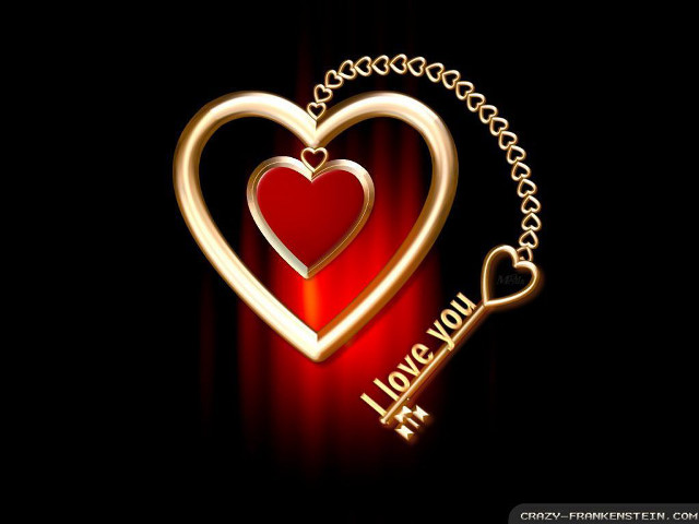 Heart key love you gold free wallpaper - medium preview image