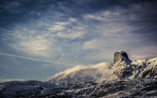 Mountain snow peak cloudy sky #6 free wallpaper - medium preview image