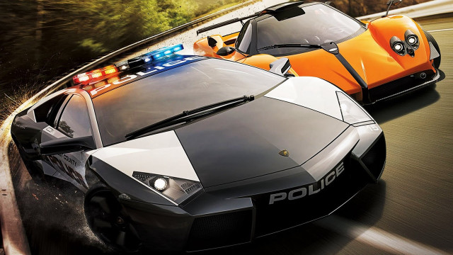 Police cars driving road sunny free wallpaper - medium preview image