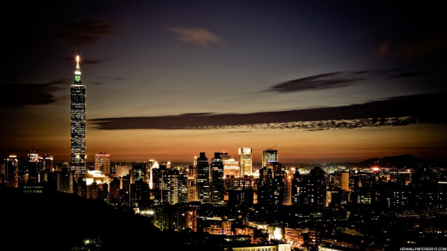 City skyline night tall building #3 free wallpaper - medium preview image
