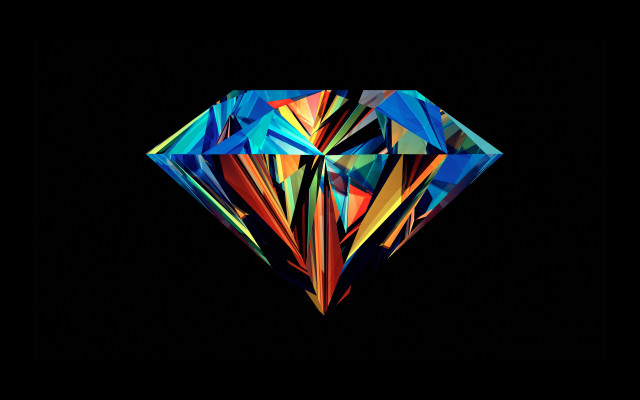 Diamond holography 3d render black free wallpaper - medium preview image