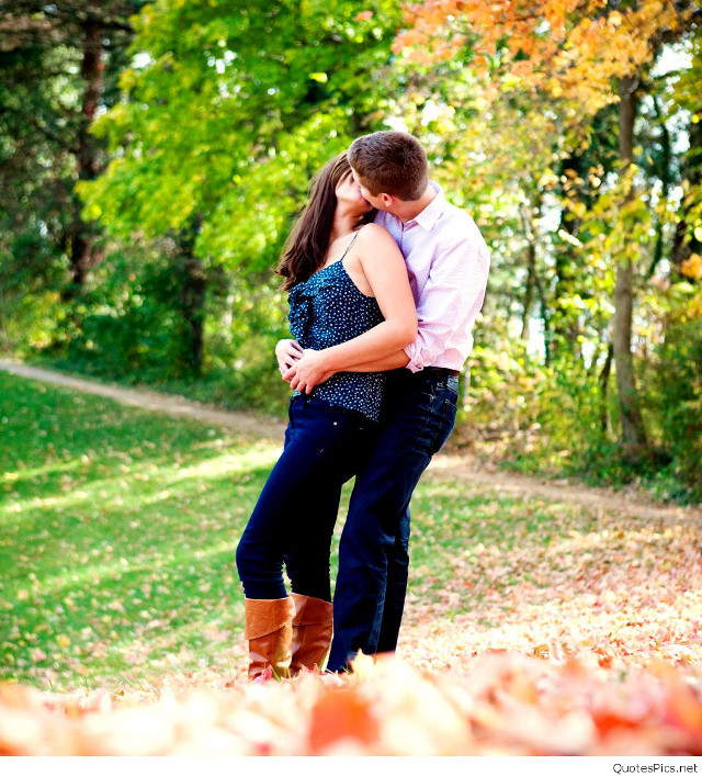 Man woman embracing park trees free wallpaper - medium preview image