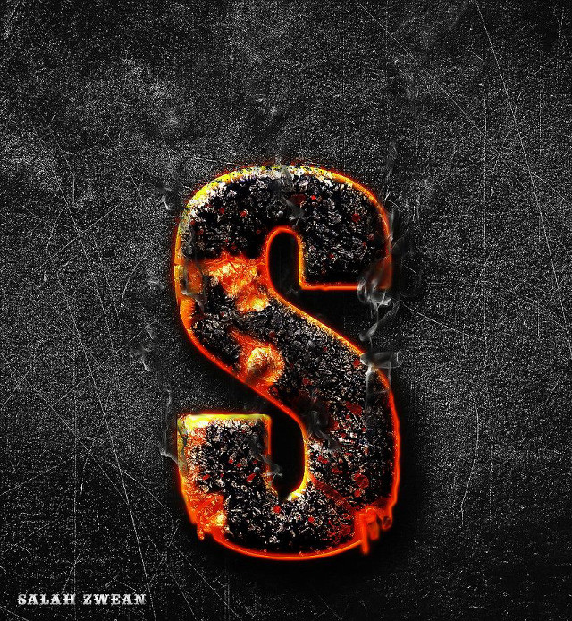 Black orange letter s fire free wallpaper - medium preview image