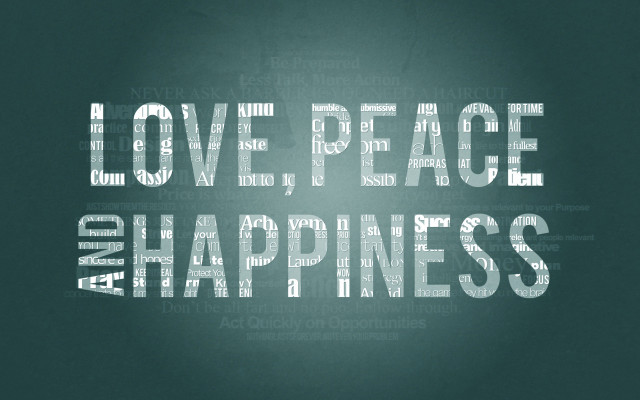 Love peace happiness green border free wallpaper - medium preview image