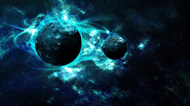 Space planets starry sky moon free wallpaper - medium preview image
