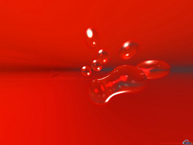 Red water droplet abstract digital free wallpaper - medium preview image