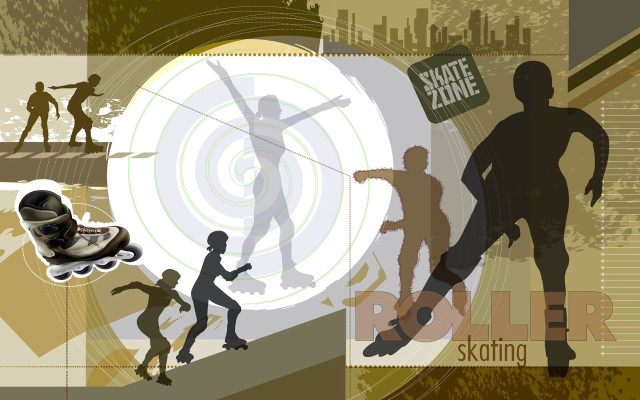 Skating collage city target skateboard free wallpaper - medium preview image