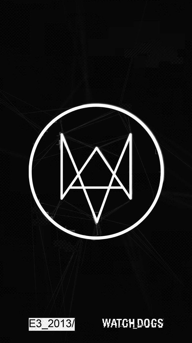 Watch dogs logo black white free wallpaper - medium preview image
