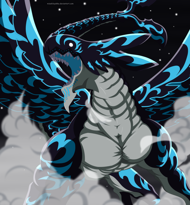 Blue black dragon manga wings free wallpaper - medium preview image