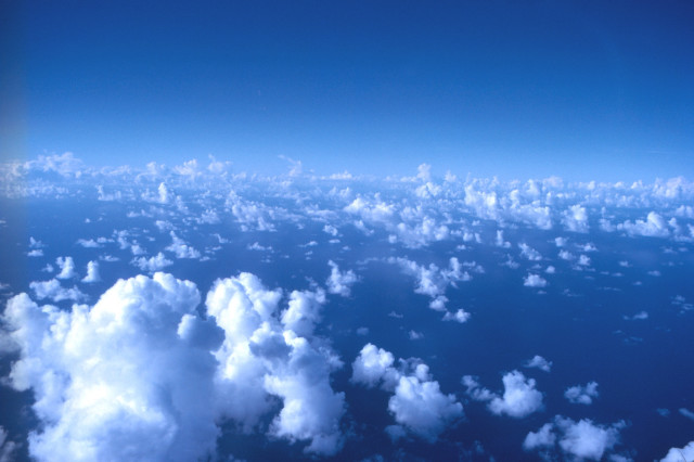 Airplane window sky clouds blue free wallpaper - medium preview image