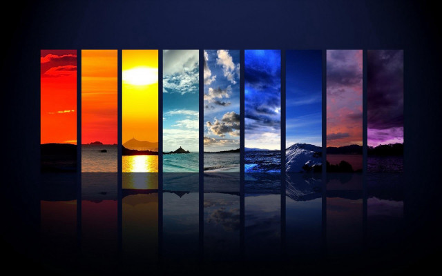 Colorful sky water sun reflection free wallpaper - medium preview image