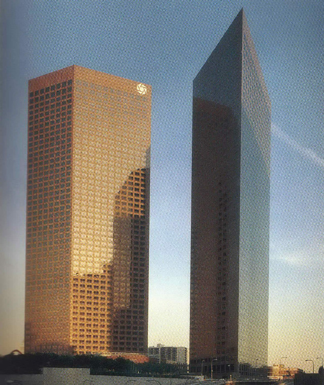 Tall buildings clock city river free wallpaper - medium preview image