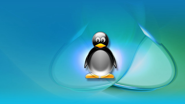 Penguin blue white computer art free wallpaper - medium preview image