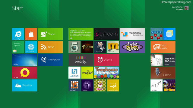 Green white wall windows8 logo free wallpaper - medium preview image