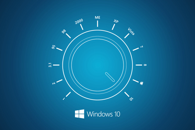 Blue background clock windows10 logo free wallpaper - medium preview image