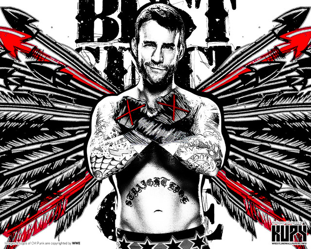 Tattooed man wings knife camera free wallpaper - medium preview image