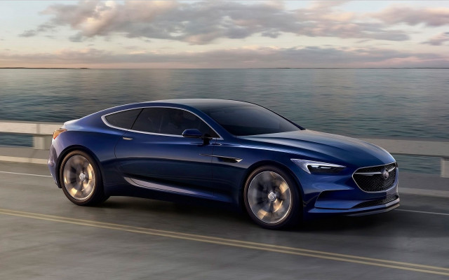 Blue car ocean bridge clouds free wallpaper - medium preview image
