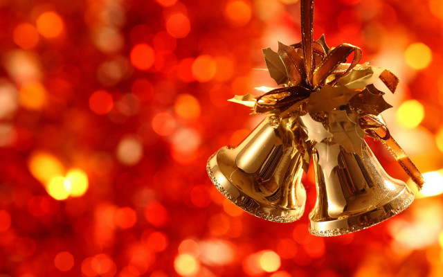 Gold bell red yellow background free wallpaper - medium preview image