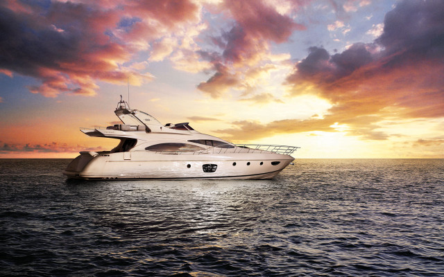 Boat sunset clouds water dawn #2 free wallpaper - medium preview image