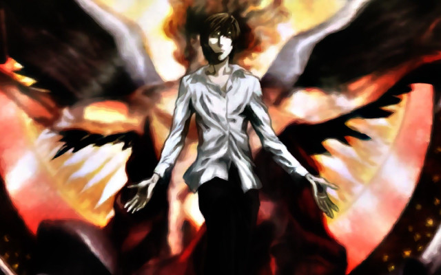 Man wings painting demon red free wallpaper - medium preview image