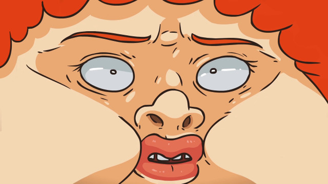 Cartoon woman red hair blue free wallpaper - medium preview image