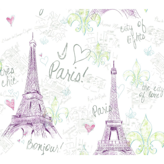 Eiffel tower paris drawing butterfly free wallpaper - medium preview image