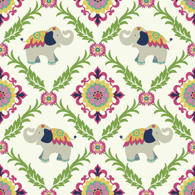 Elephant colorful design back neck free wallpaper - medium preview image