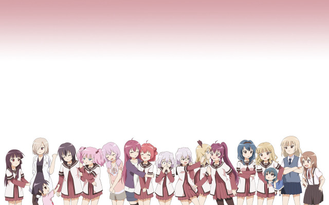 Anime girls group white background #12 free wallpaper - medium preview image