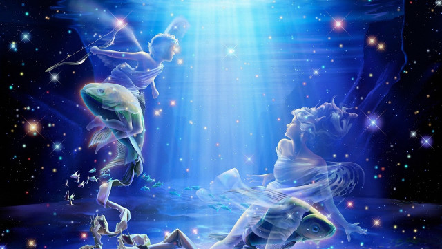 Painting two people water light free wallpaper - medium preview image