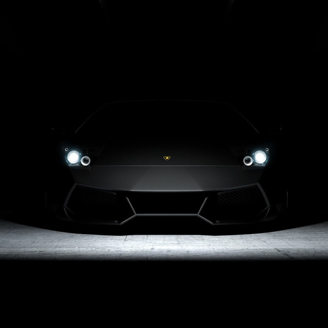 Black sports car dark headlights free wallpaper - medium preview image