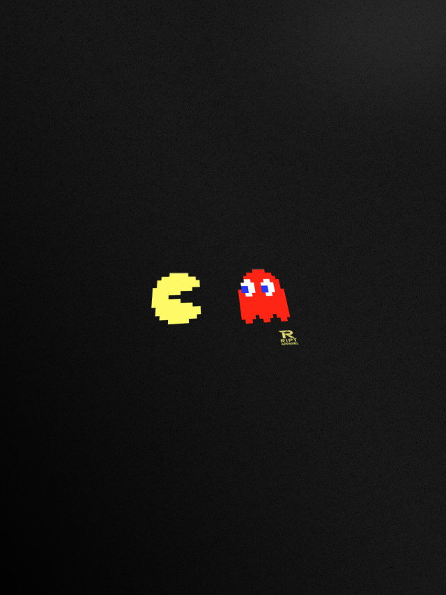 Pacman pixelated red black background free wallpaper - medium preview image