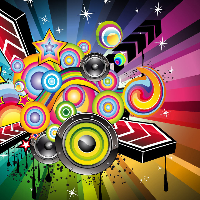 Colorful background speakers stars image free wallpaper - medium preview image