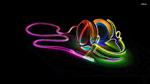 Neon colored object black background free wallpaper - medium preview image
