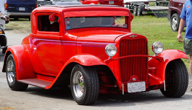 Red truck parking lot man free wallpaper - medium preview image