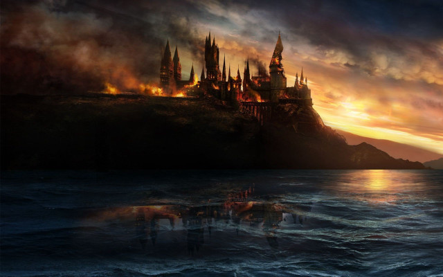 Castle hill fire sky water #2 free wallpaper - medium preview image