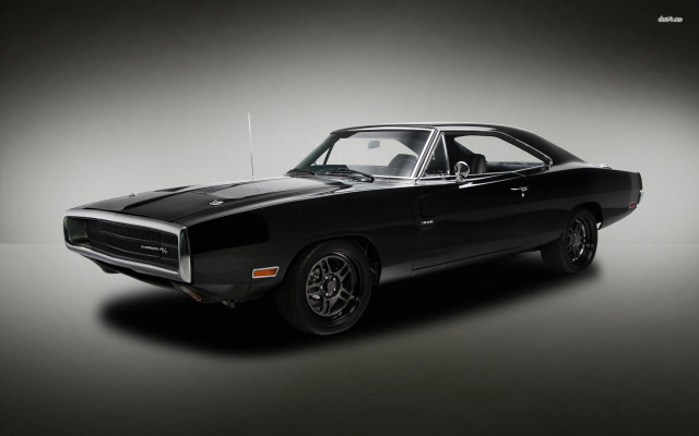 Black muscle car studio gray free wallpaper - medium preview image