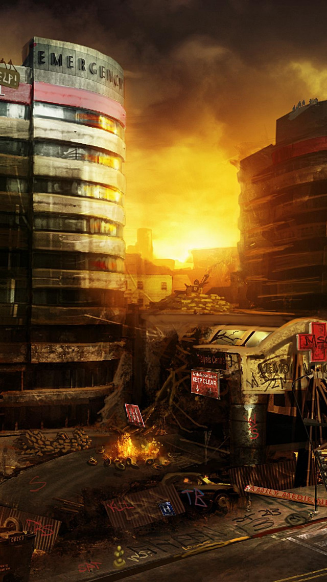 City fire bridge skyline matte free wallpaper - medium preview image