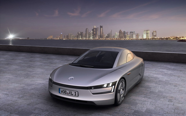 Silver car brick road city free wallpaper - medium preview image