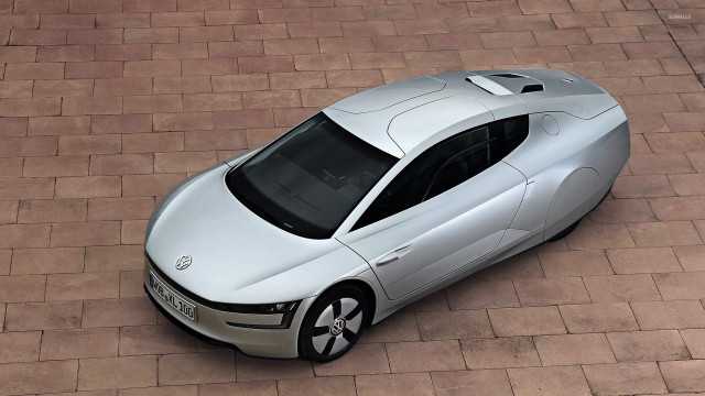 Silver car brick road parking free wallpaper - medium preview image
