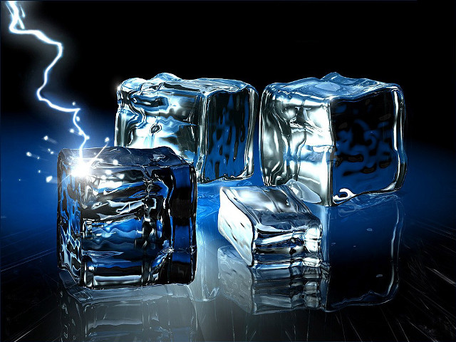 Ice cubes lightning bolt black free wallpaper - medium preview image
