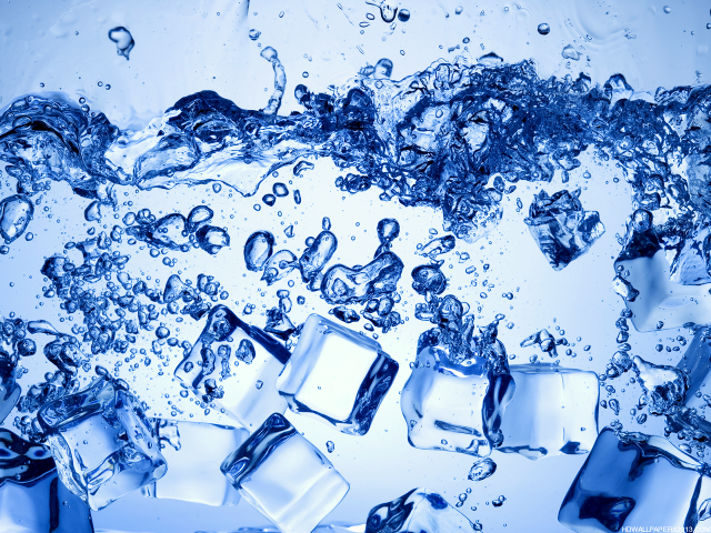 Ice cubes water splash bubbles free wallpaper - medium preview image