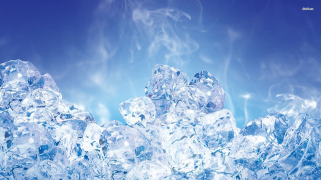 Ice cubes table blue background free wallpaper - medium preview image