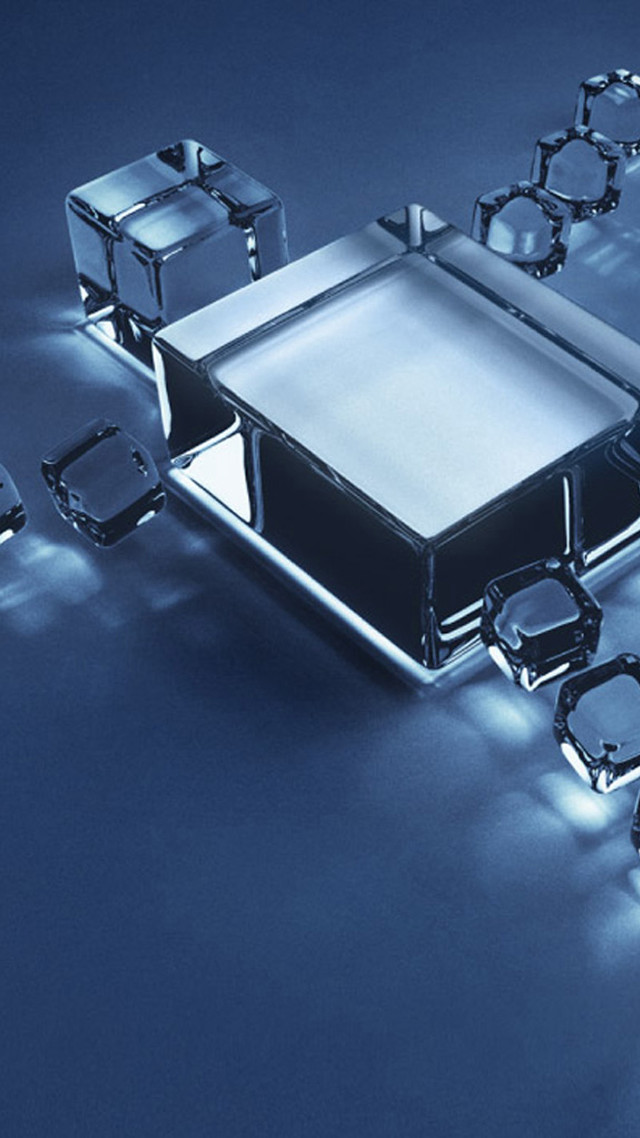 Silver objects with lights blue free wallpaper - medium preview image