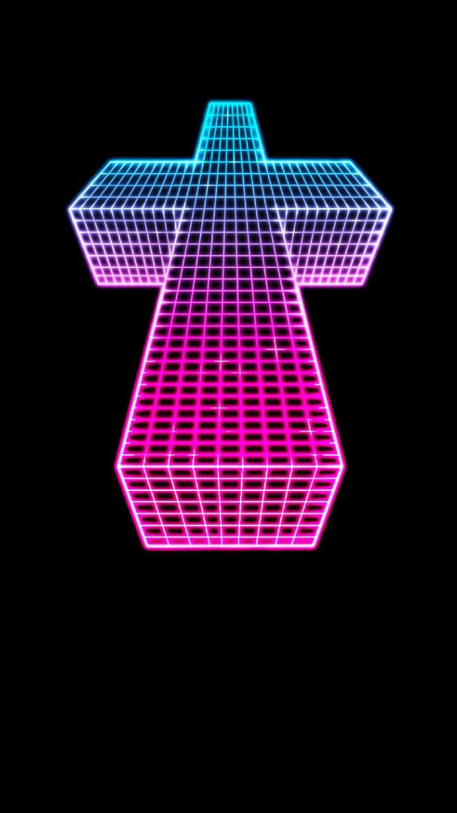 Neon cross black background pink free wallpaper - medium preview image