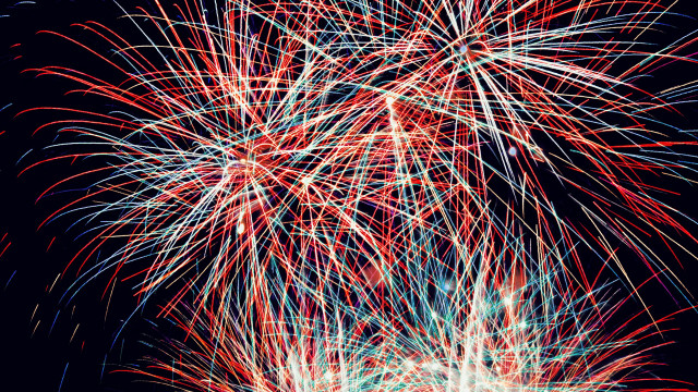 Firework display black background red free wallpaper - medium preview image