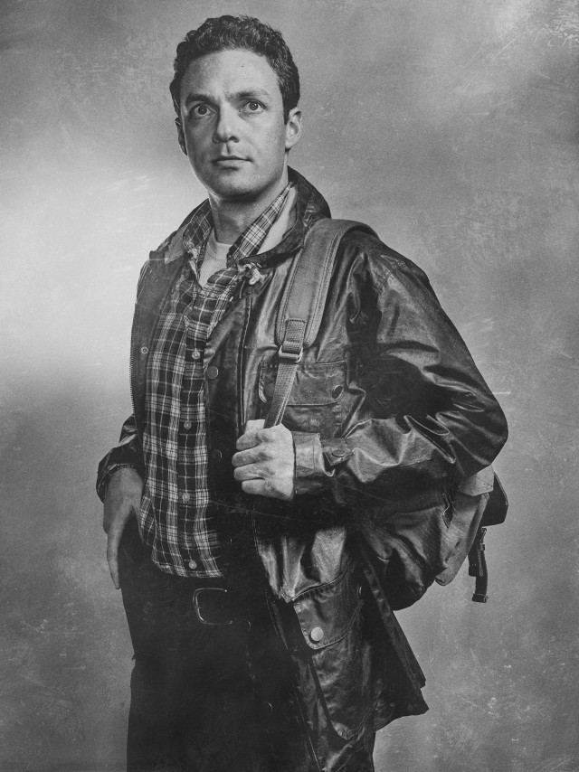 Man leather jacket plaid shirt free wallpaper - medium preview image