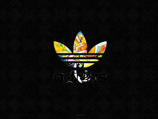 Colorful adidas logo black background free wallpaper - medium preview image
