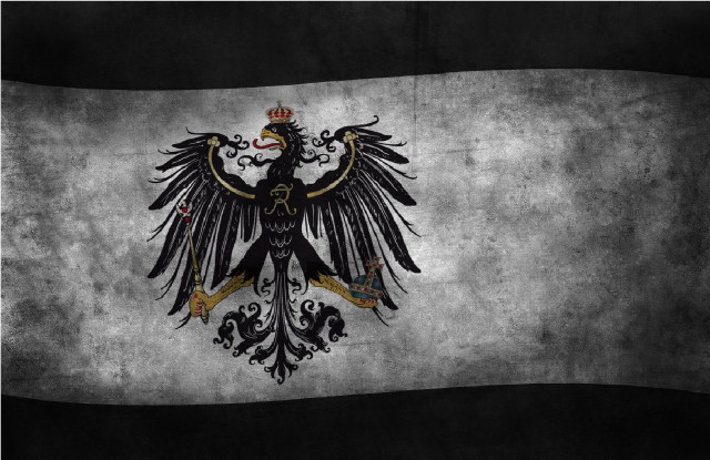 Black white flag bird crown free wallpaper - medium preview image