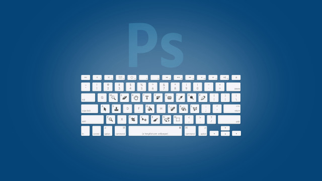 Computer keyboard blue background white free wallpaper - medium preview image